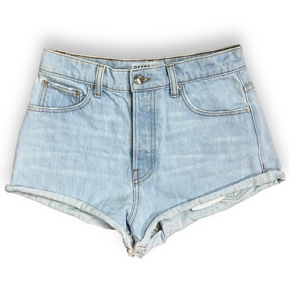 Derek Lam 10 Crosby Shorts Women’s 27 Light Wash Denim Button Fly High Rise